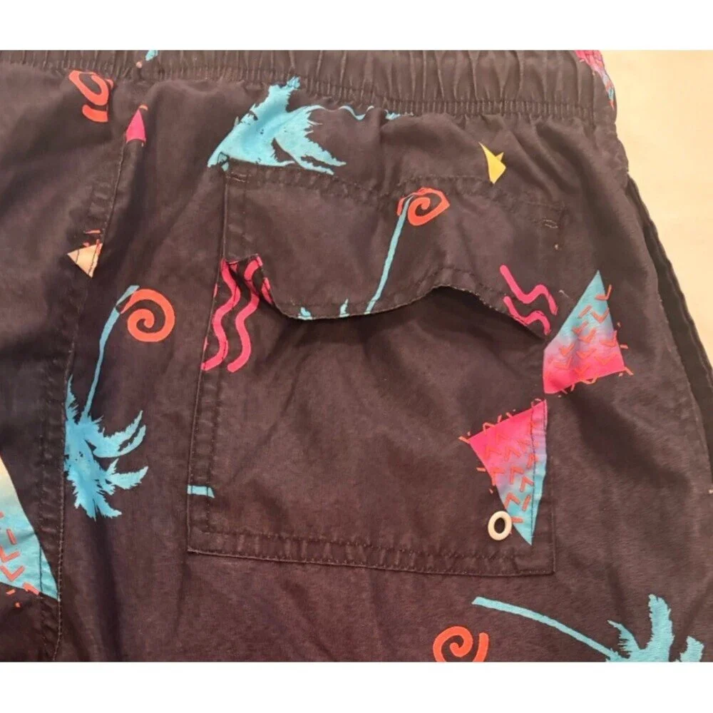 Arizon Swimtrunks Men's M Black With 90s Inspired Vibrant Pattern 6